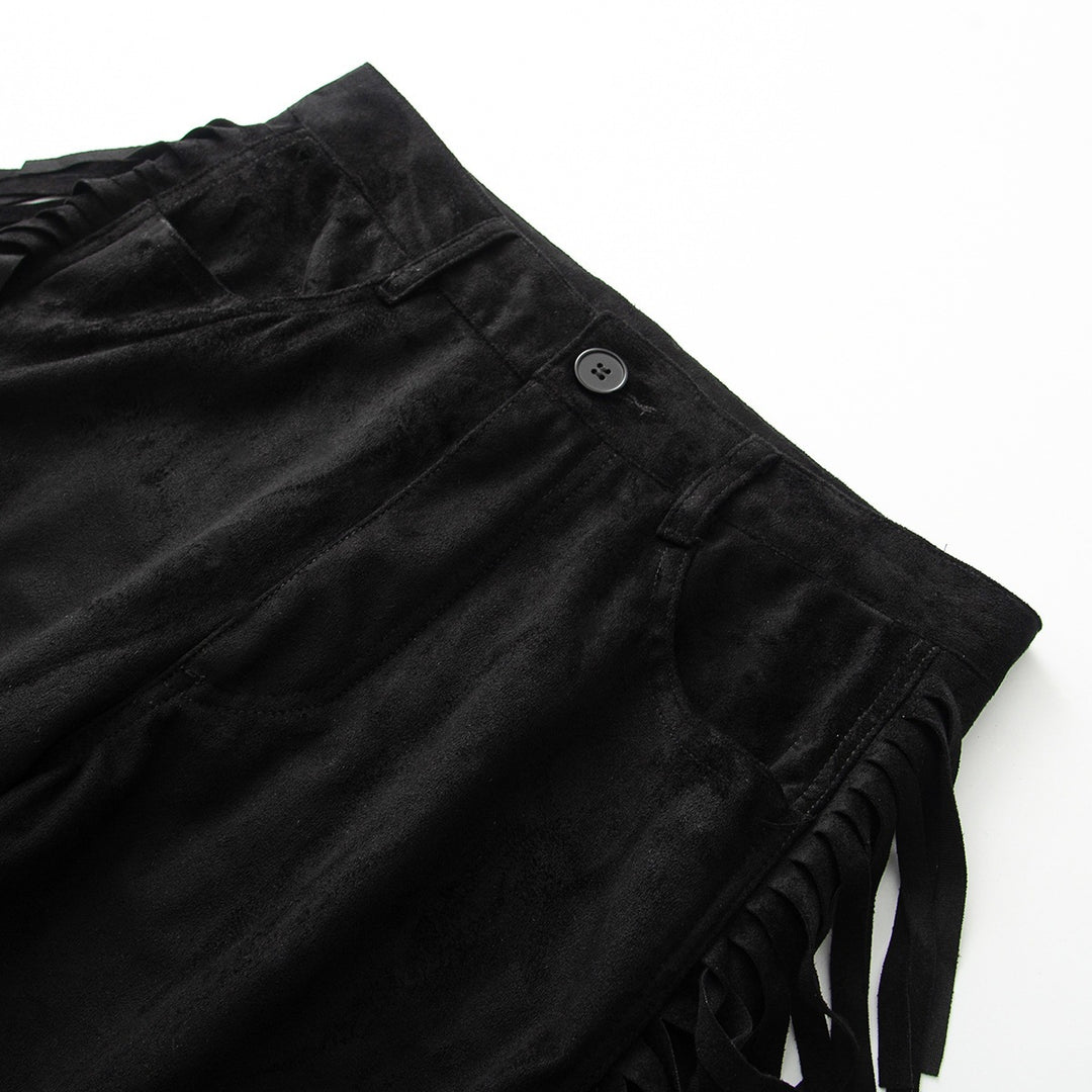 Women's Wide High Waist Pants with Side Fringes and Wide Leg Mune Fashion