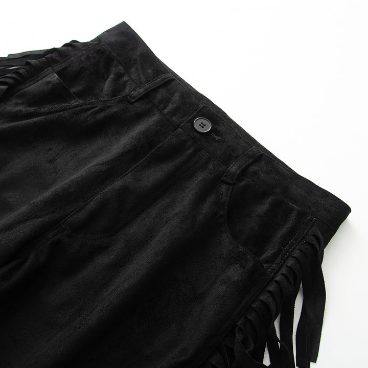 Women's Wide High Waist Pants with Side Fringes and Wide Leg Mune Fashion