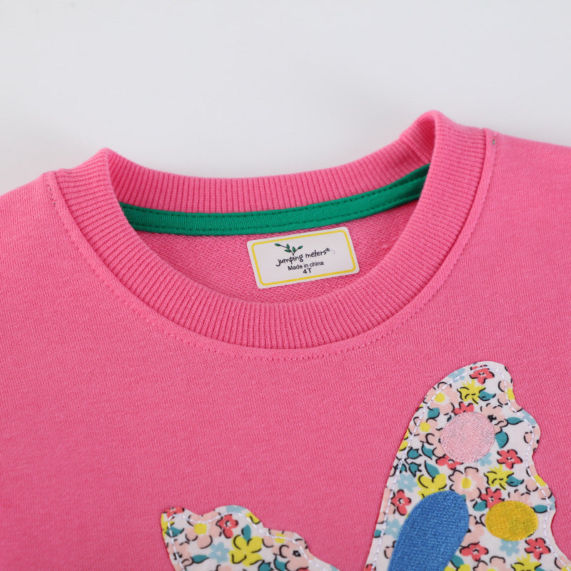 Girl's sweatshirt with enchanting unicorn design and colorful flower appliqués Mune Fashion