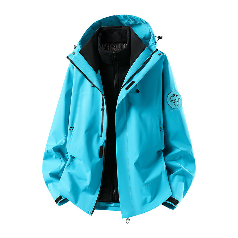 Men's two-layer softshell outdoor jacket with removable fleece lining and adjustable hood Mune Fashion