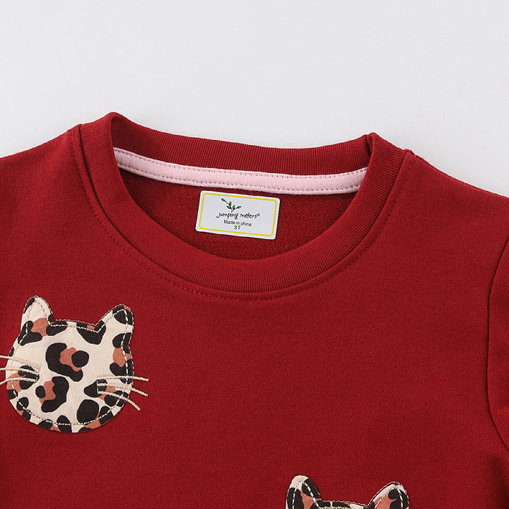 Girls Comfort Dress with Animal Embroidery Mune Fashion