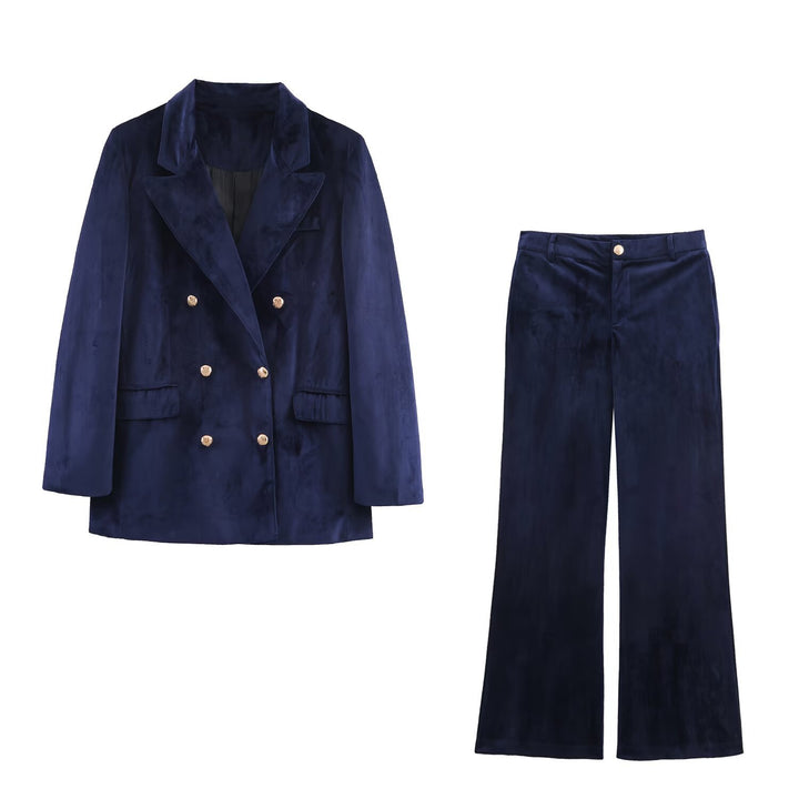 Women Wide Velvet Pants with High Waist and Wide Leg Mune Fashion