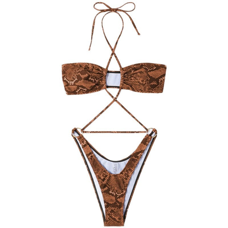 Women's bikini set with sophisticated wrap design and elegant cross straps Mune Fashion