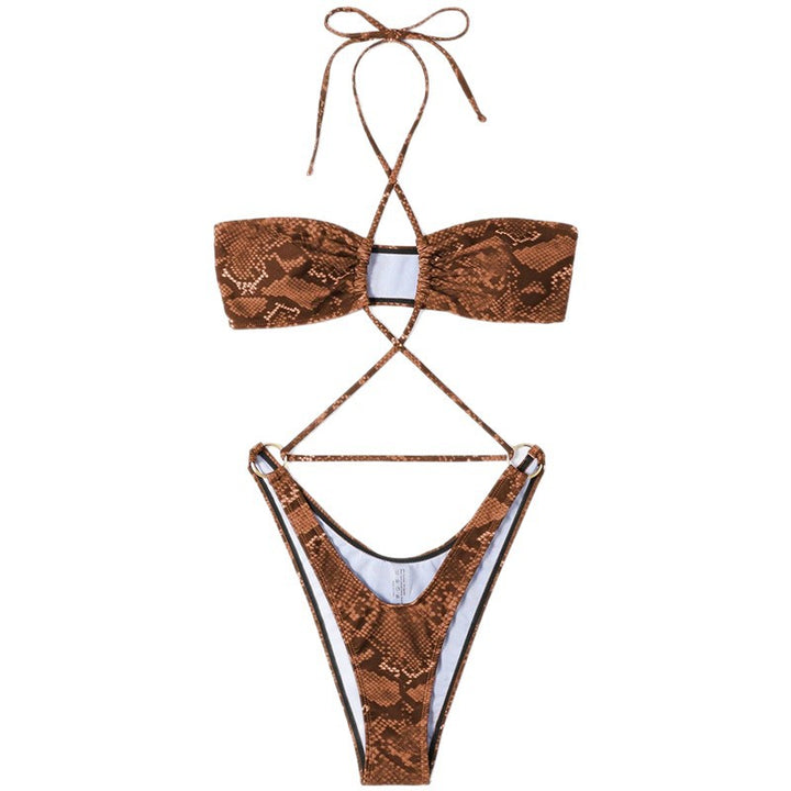 Women's bikini set with sophisticated wrap design and elegant cross straps Mune Fashion