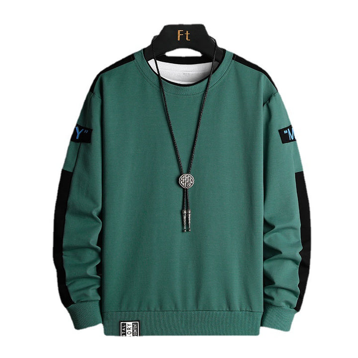 Men's Loose Sweatshirt in Urban Layer Look with Shoulder Panels and Ribbed Hem Mune Fashion