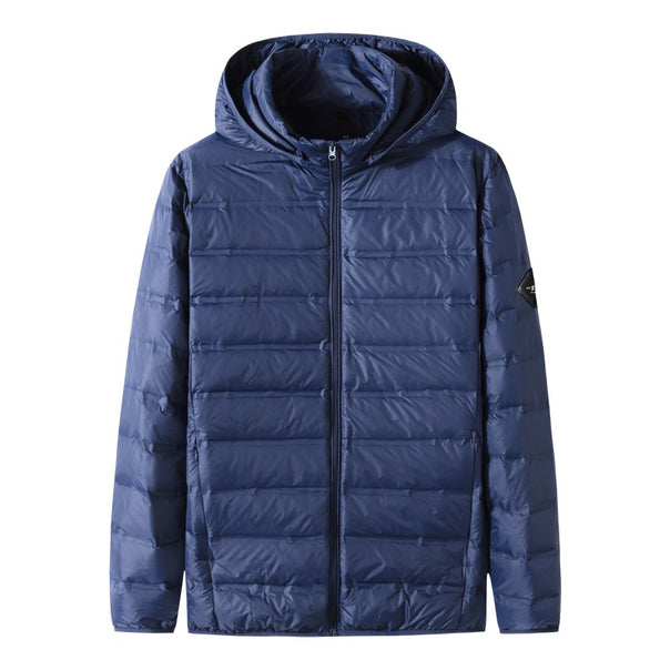 Men's Ultralight Quilted Jacket with Hood, Compact Packable Thermal Insulation and Windproof Outer Shell Mune Fashion