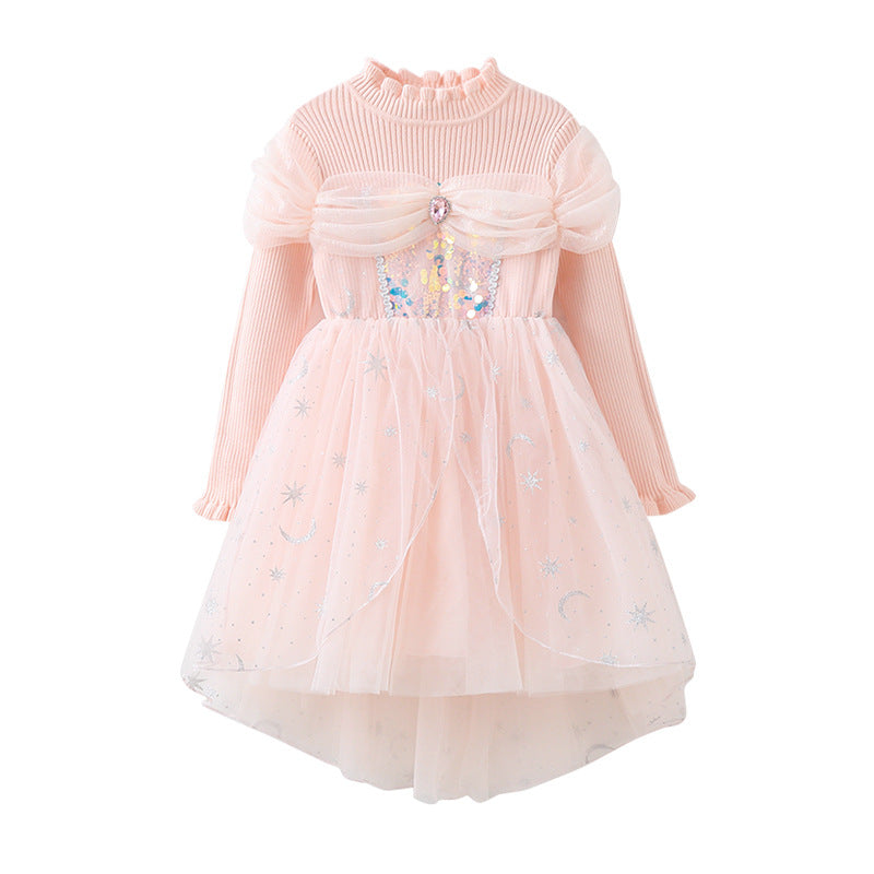 Girls festive tulle dress with sparkling appliqués Mune Fashion