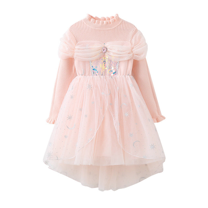 Girls festive tulle dress with sparkling appliqués Mune Fashion