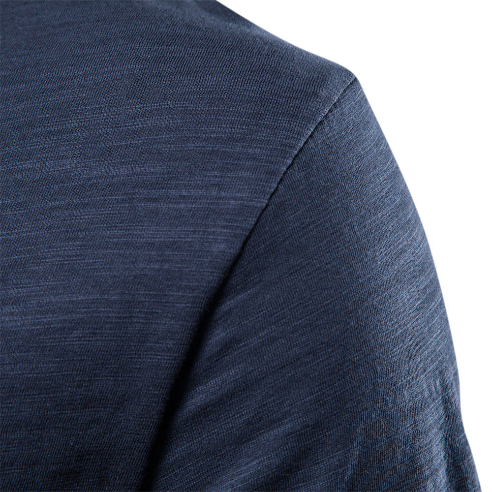 Men's lightweight cotton shirt with round neckline and slim fit Mune Fashion