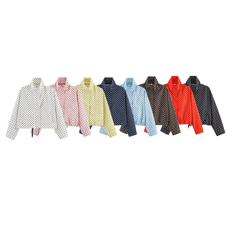 Ladies Short Points Utility Jacket with Stand-Up Collar and Drawstring Mune Fashion