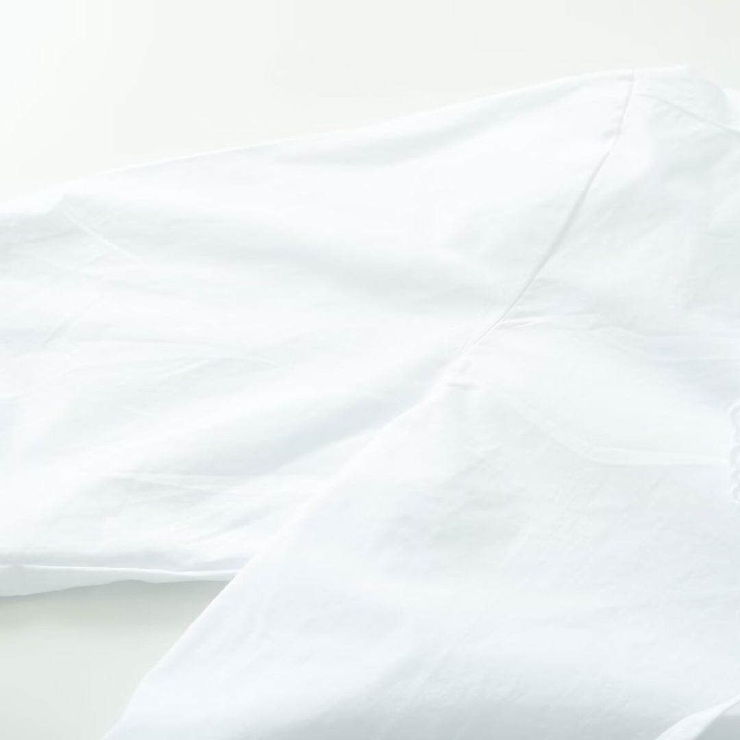 Women's long sleeve blouse with oversized lace collar and tie Mune Fashion