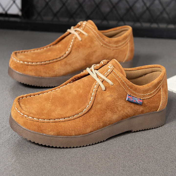 Men's suede moccasin lace-ups with cushioned comfort insole Mune Fashion