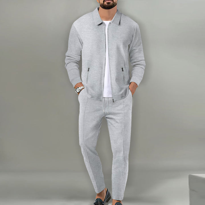 Men's Sporty Complete Set with Elegant Outer Jacket Mune