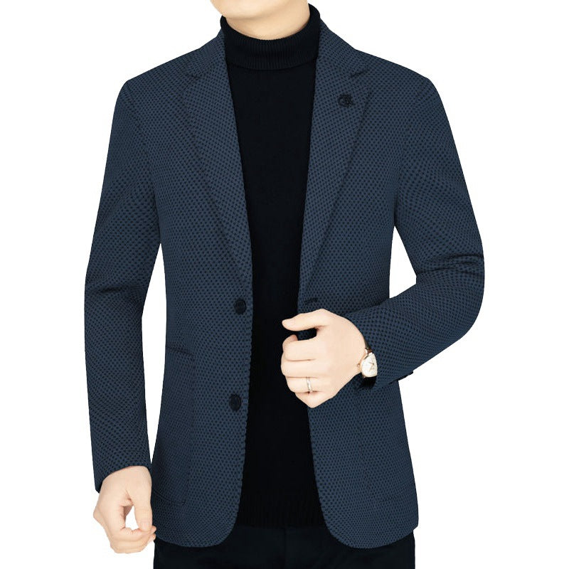 Men's Unstructured Slim-Fit Travel Mune Fashionlazer made of structured knit look with patch pockets Mune Fashion