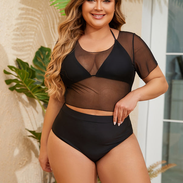 Women's bikini top with transparent overlay and fitted bottom Mune Fashion