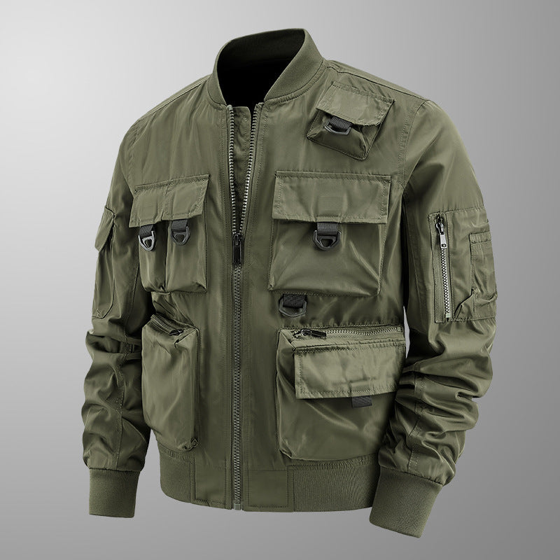 Men's Tactical Multi-Pocket Bomber Jacket with Utility Pockets Mune Fashion