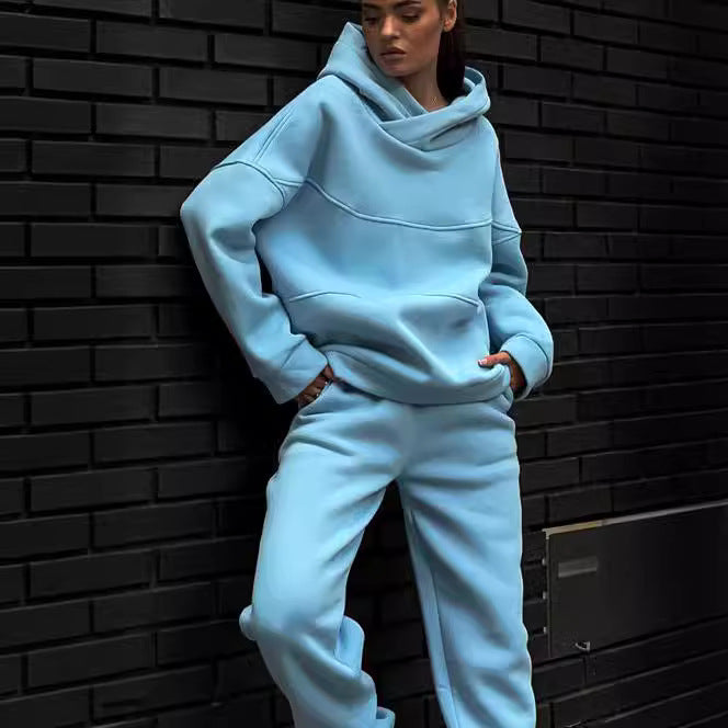 Women's Oversized Loungewear Set made of heavy French Terry with structured hood and Relax Joggers Mune Fashion