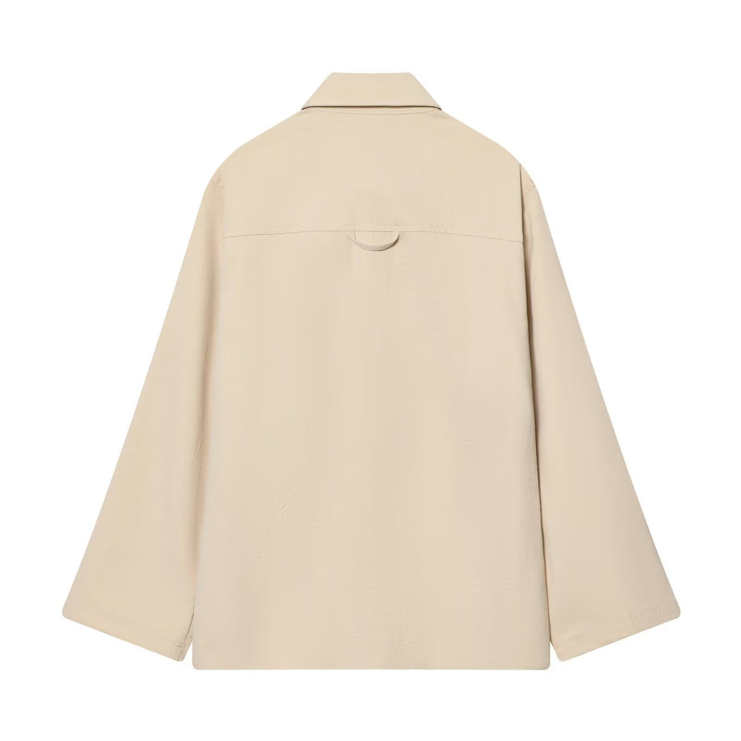 Women's Oversize Field Jacket in Boxy Cut with Four Flap Pockets and Concealed Snap Placket Mune Fashion