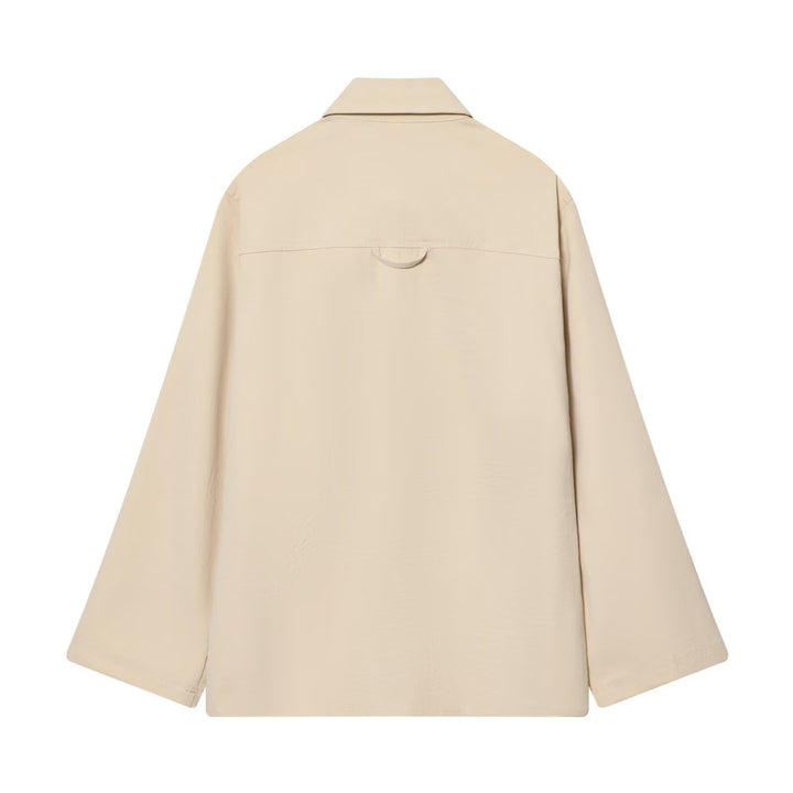 Women's Oversize Field Jacket in Boxy Cut with Four Flap Pockets and Concealed Snap Placket Mune Fashion