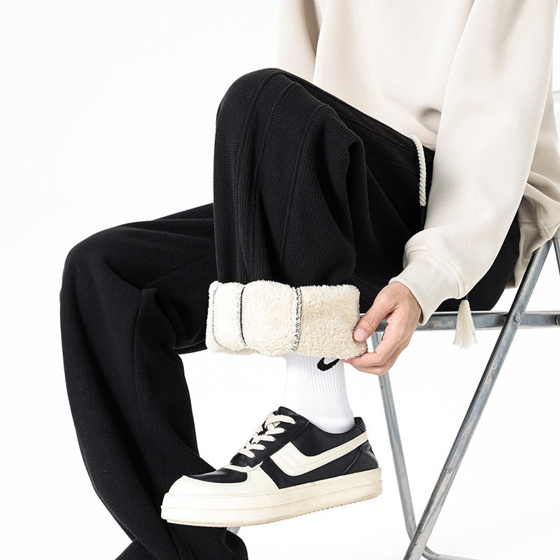 Men's Comfortable Leisure Pants with Fleece Lining