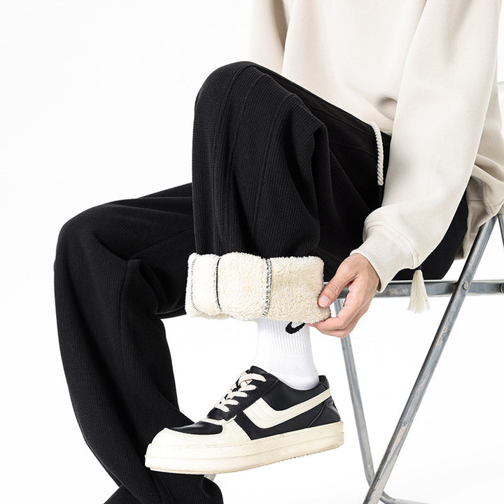 Men's Comfortable Leisure Pants with Fleece Lining