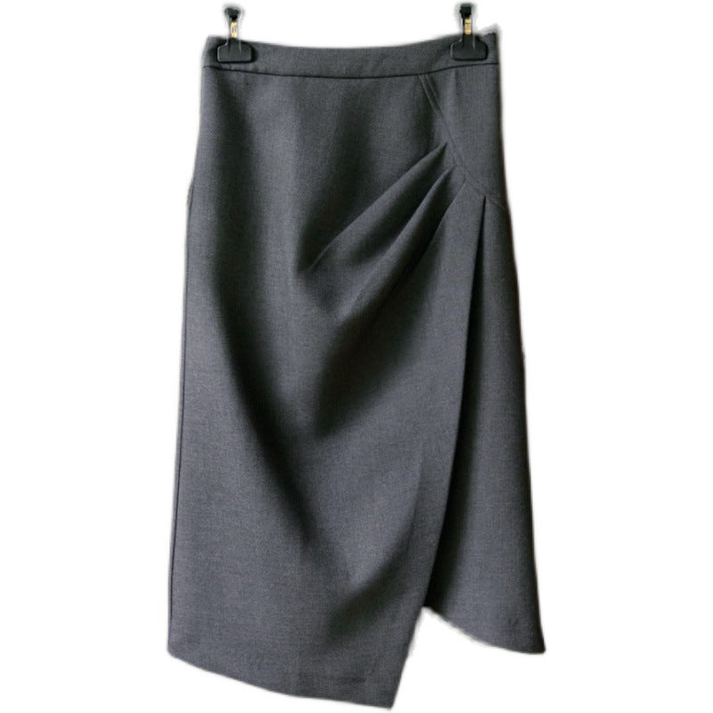 Women's Elegant Pleated Skirt with Asymmetric Design Mune Fashion