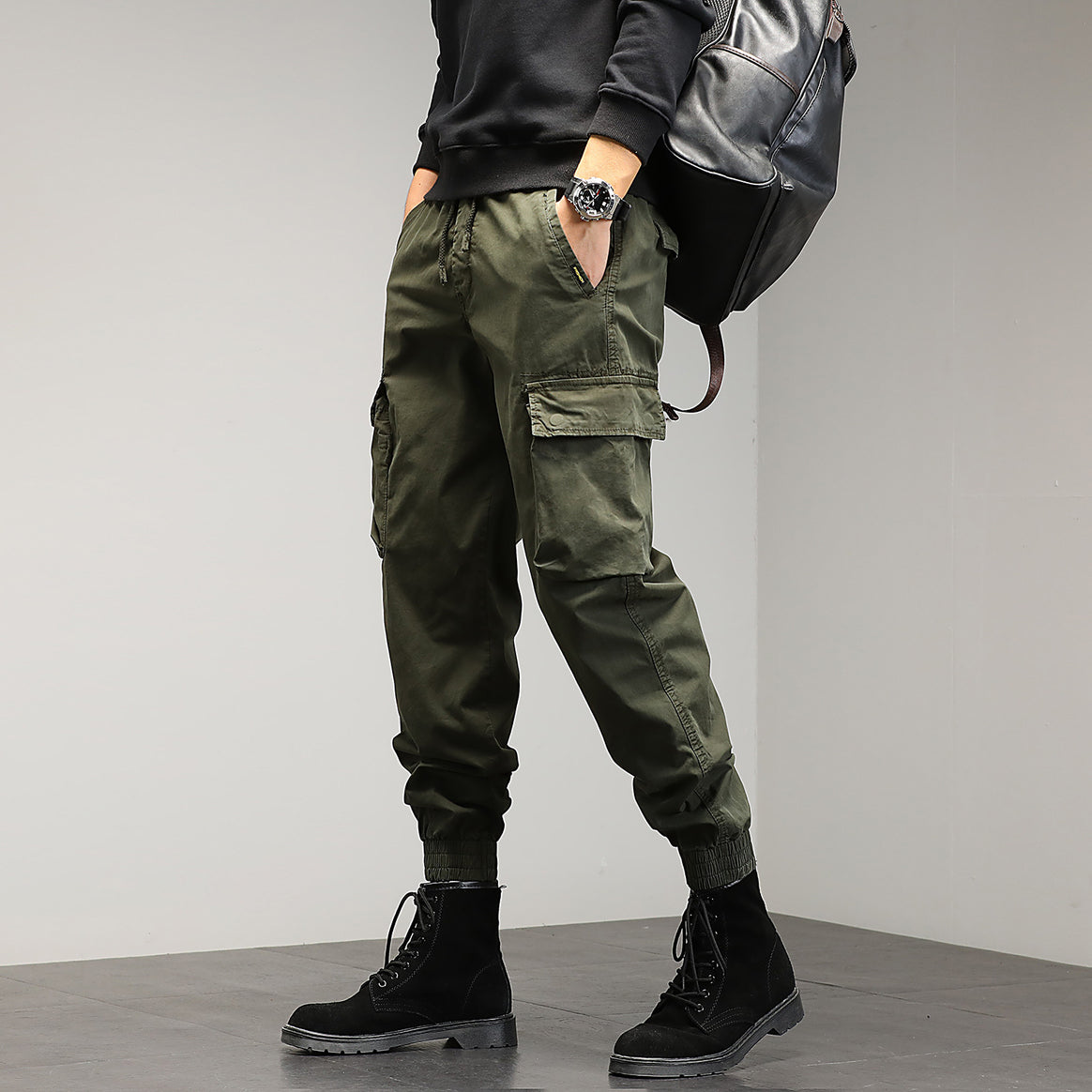 Men's Cargo Jogger Pants with Multi-Pockets and Drawstring Mune Fashion