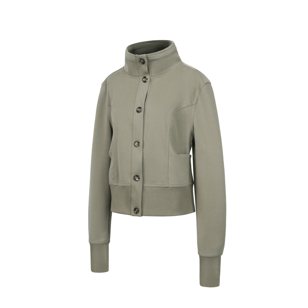 Women Fashionable Quilted Jacket with High Collar Mune Fashion