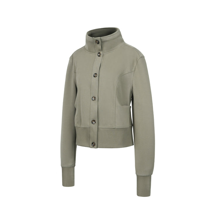 Women Fashionable Quilted Jacket with High Collar Mune Fashion