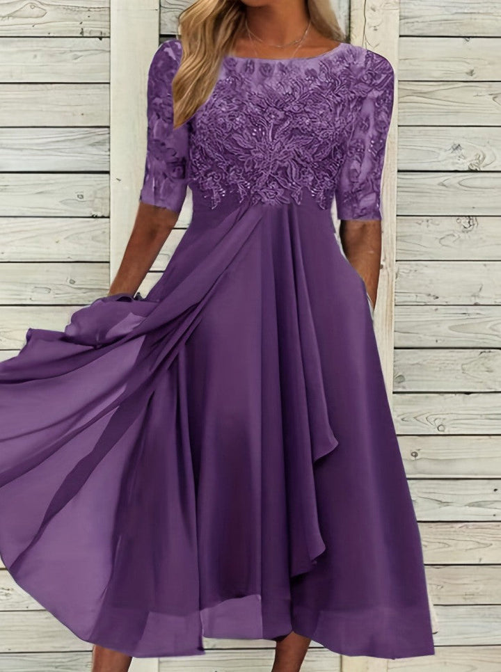 Mune | Chiffon Midi Dress for Women Airy & Graceful