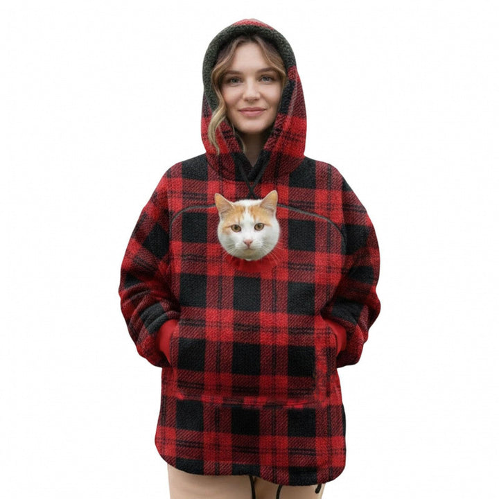 Women’s hoodie with integrated cat cave and extra soft fleece Mune Fashion