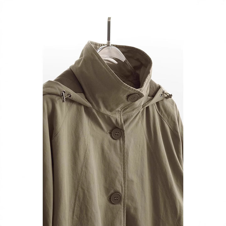 Women's Fashionable Transitional Jacket with Removable Hood Mune Fashion