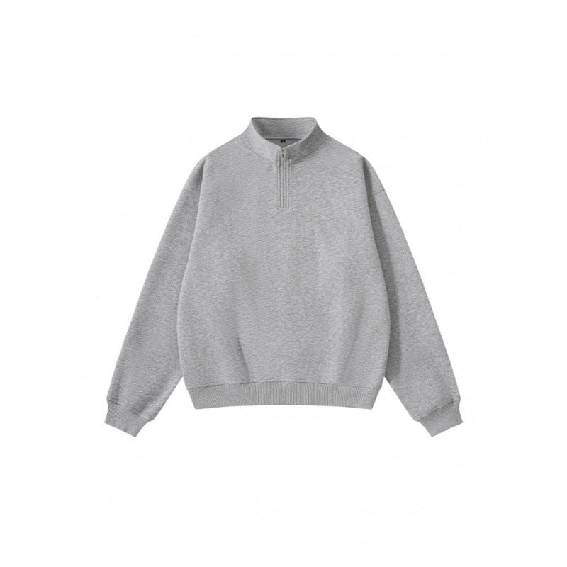 Unisex Oversize-Halfzip-Sweatshirt made of cotton blend with standing collar and ribbed cuffs Mune Fashion