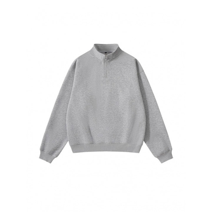 Unisex Oversize-Halfzip-Sweatshirt made of cotton blend with standing collar and ribbed cuffs Mune Fashion