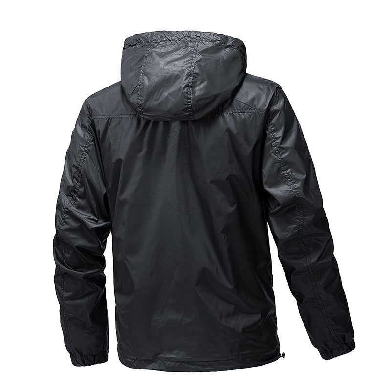 Men's lightweight water-repellent compact packable windbreaker with hood Mune Fashion