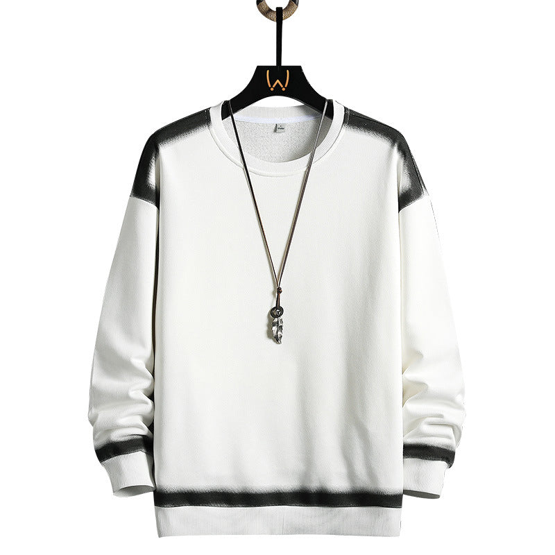 Men's Oversized Sweatshirt with Crew Neck, Contrasted Spray Effect and Ribbed Hem Mune Fashion