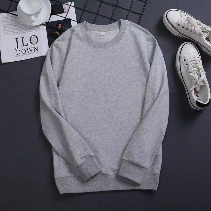 Men's Fine Crew Neck Sweatshirt made of Cotton Blend with Ribbed Cuffs Mune Fashion
