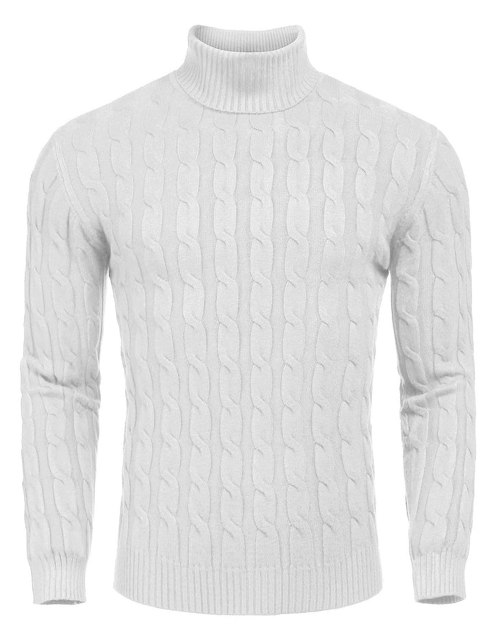 Men's fine knit sweater with high collar