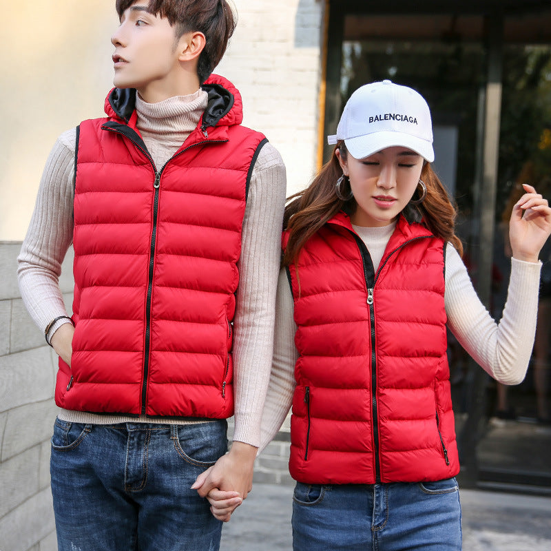 Men's Light Quilted Vest with Contoured Stitching, Integrated Hood, and Wind-Resistant Outer Layer Mune Fashion