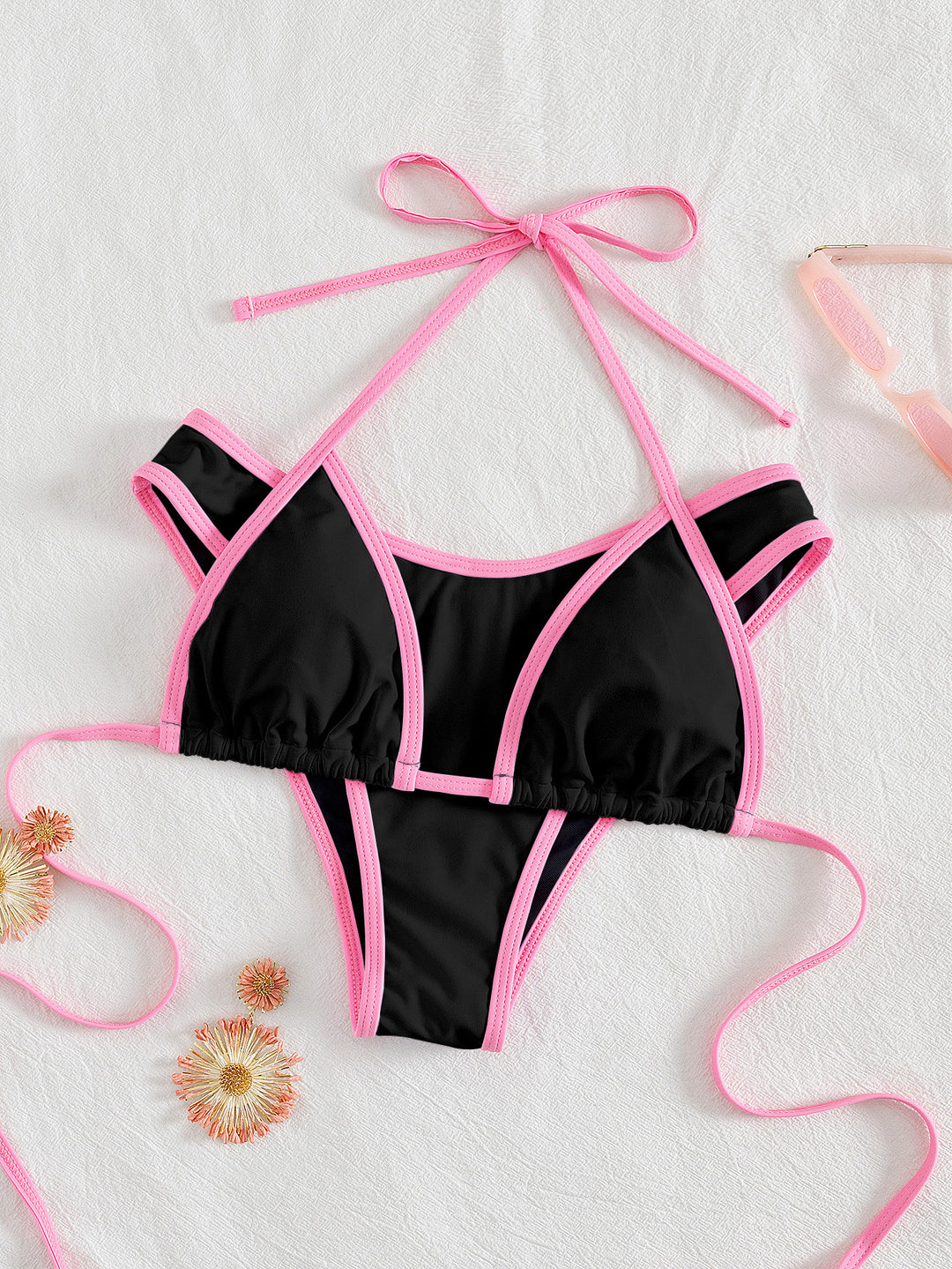 Women's Triangle Bikini with Exciting Stripe Design Mune Fashion