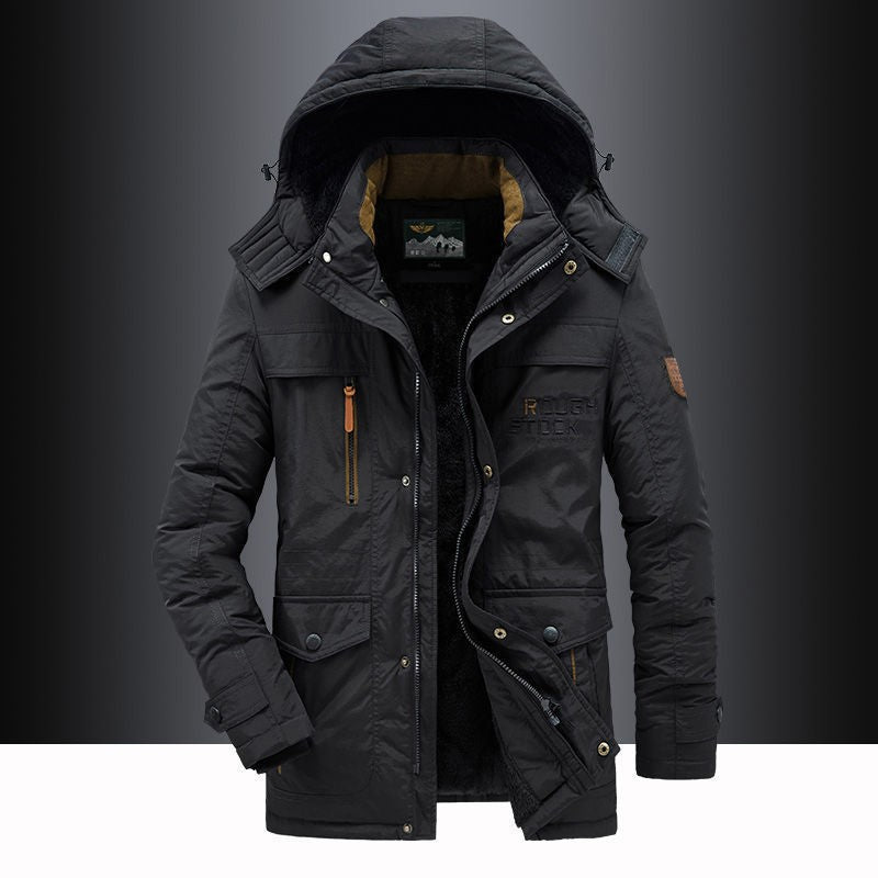 Men's padded parka jacket with detachable hood, cozy teddy lining and water-repellent outer shell Mune Fashion