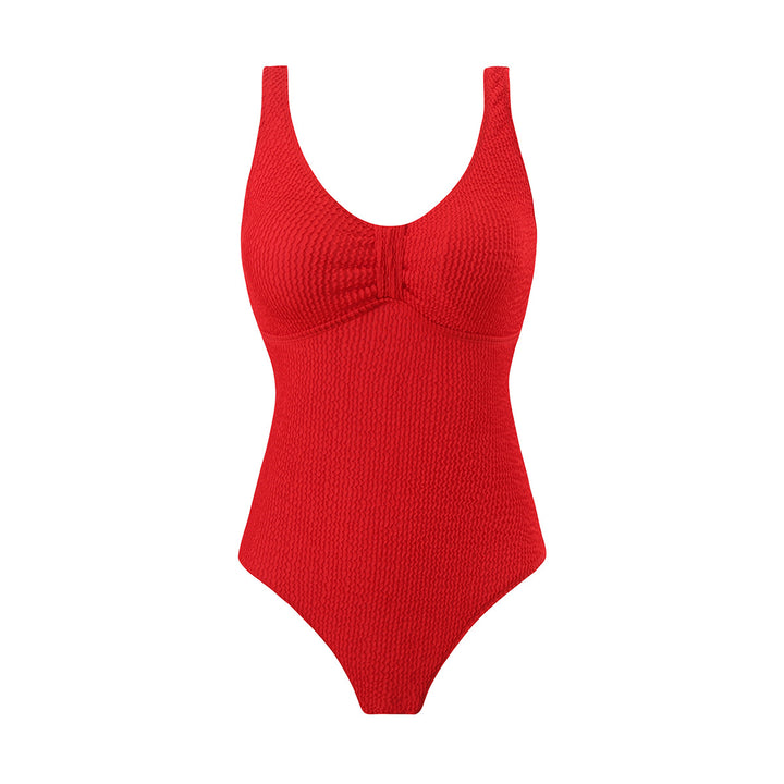 Women's one-piece swimsuit with sophisticated ribbed knit details Mune Fashion
