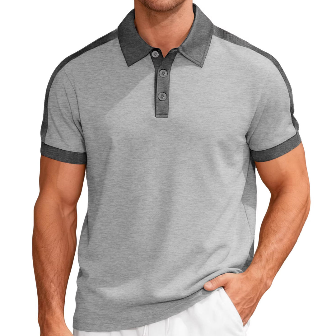 Men's nan Premium polo in retro contrast look with shirt collar and three-button placket Mune Fashion