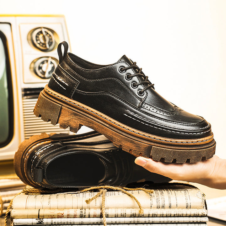 Men's platform derby shoes with brogue details and profiled rubber sole Mune Fashion