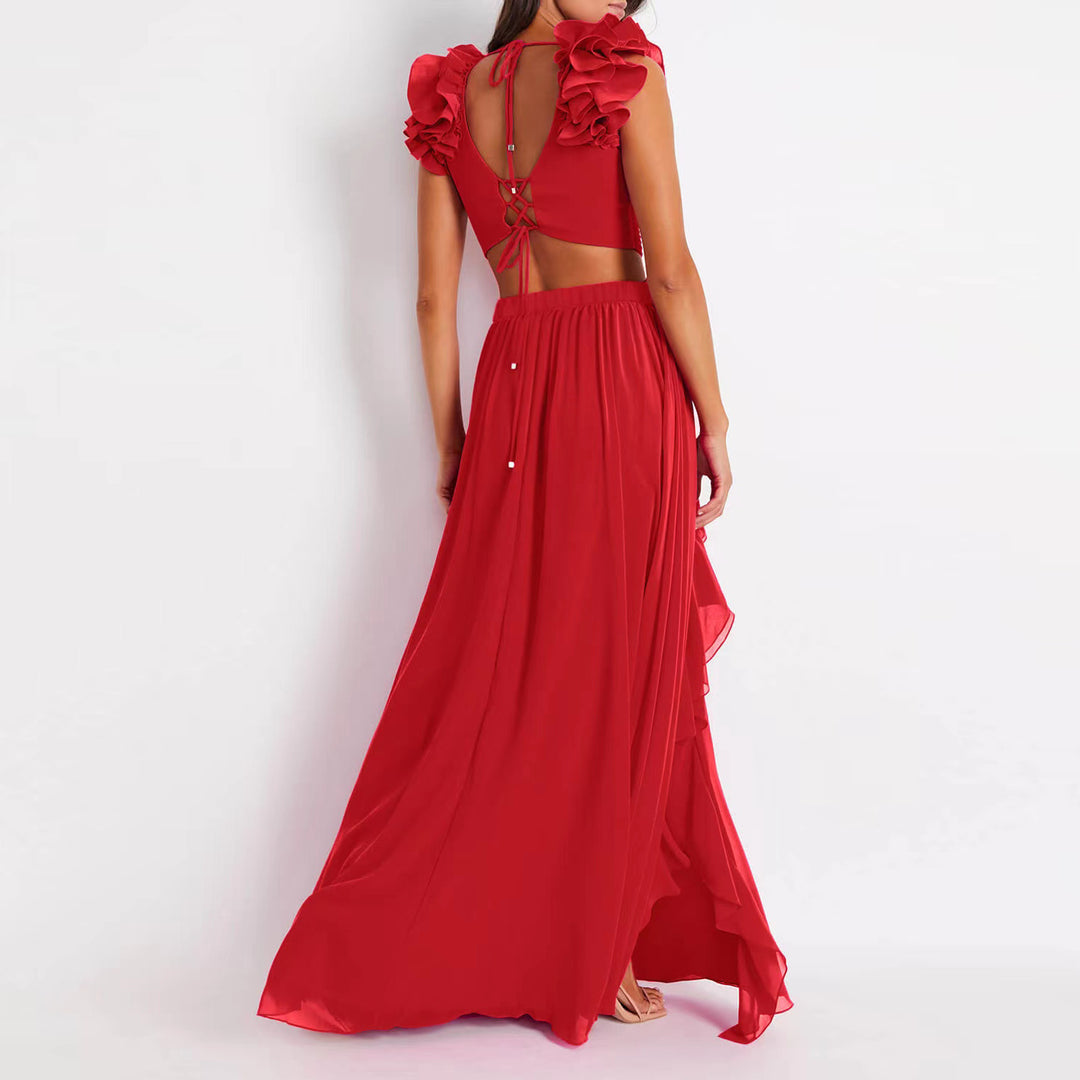 Women's one-piece swimsuit with voluminous ruffles and sophisticated cut Mune Fashion