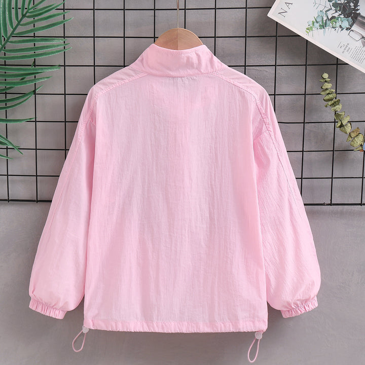 Ladies' lightweight transitional jacket with high collar, drawstring, elastic cuffs, and zipper Mune Fashion