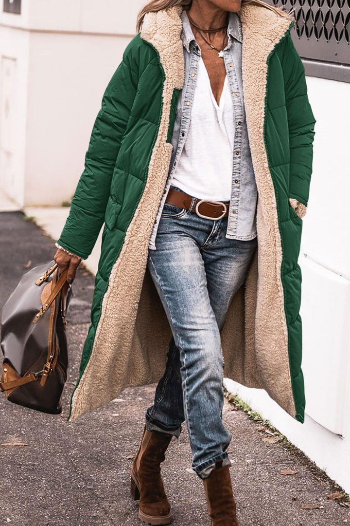 Women quilted jacket with stand-up collar and patch pockets Mune Fashion