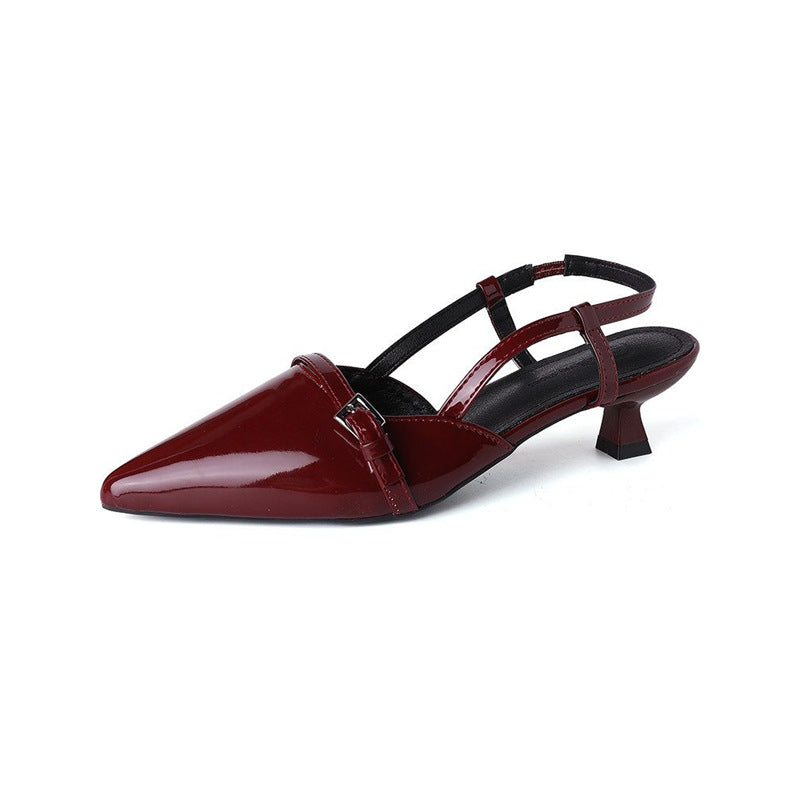 Women's pointed patent pumps with slingback, slender silhouette and padded comfort insole Mune Fashion