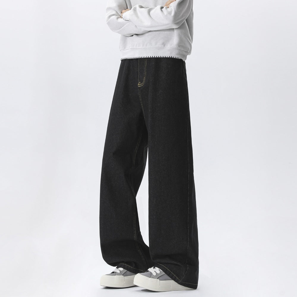 Men's baggy jeans in ultra-wide denim cut with high rise & deep cuff look Mune Fashion