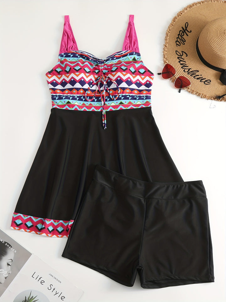 Ladies sporty swimsuit set with trendy top and shorts Mune Fashion